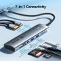 Vention TPSHB Docking Station USB-C 7 en 1 con HDMI 4K y Lector de Tarjetas, Gris